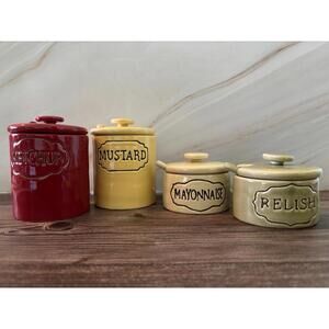 NWOT Pottery Barn Condiment Set w/ spoons